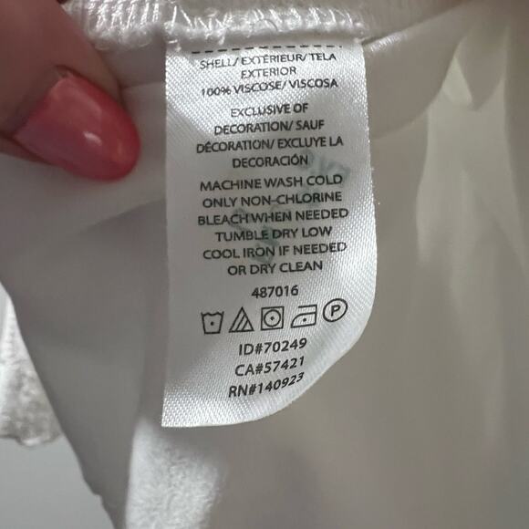 LOFT WHITE/CREAM COLORED EMBROIDERED LONG SLEEVED BUTTON DOWN BLOUSE SIZE XL - Picture 5 of 15